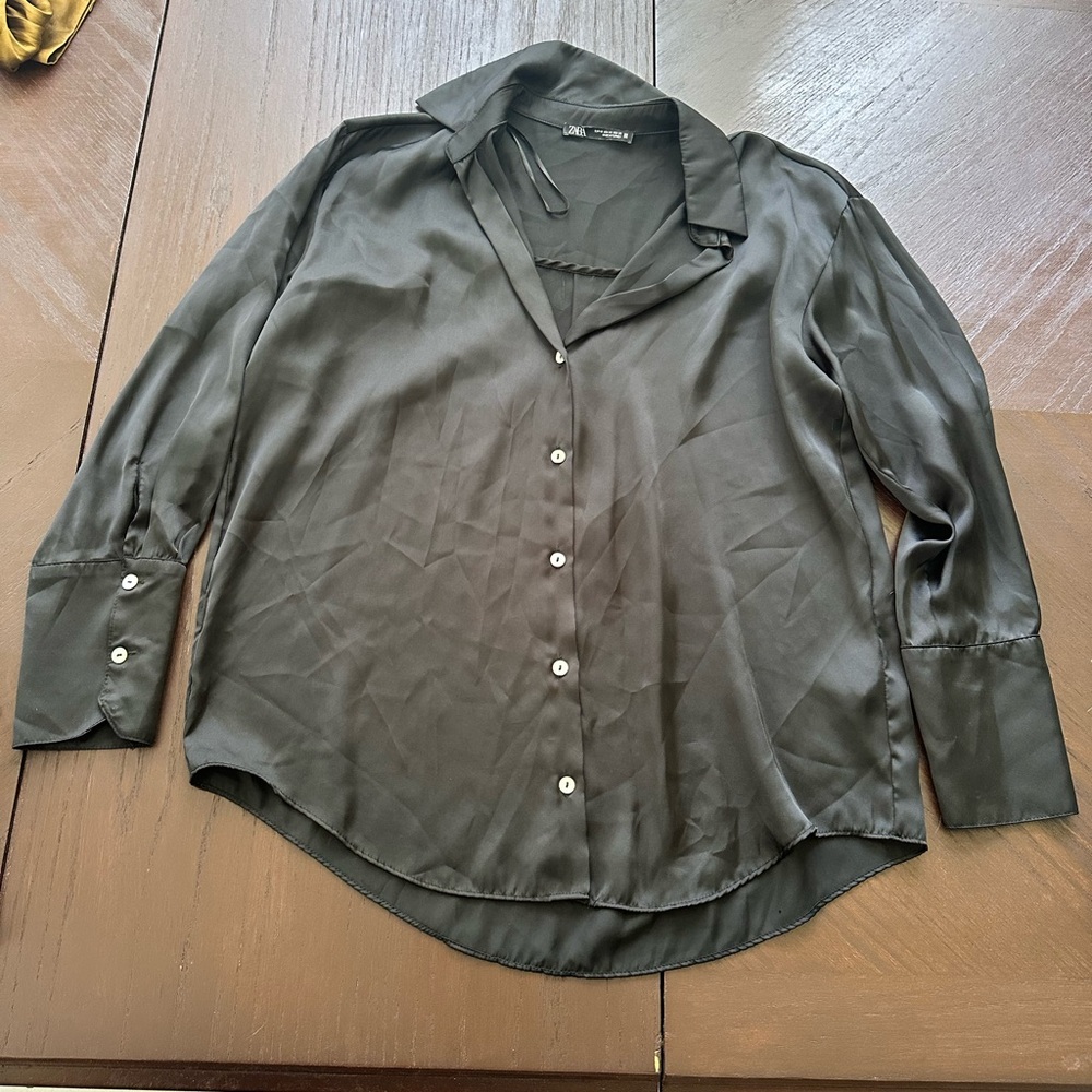Zara Olive Green Blouse